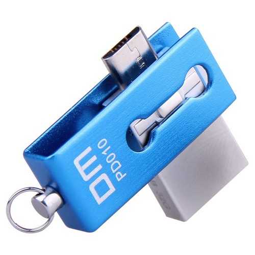 DM PD010 16GB Micro USB OTG Flash Drive - Portable Metal Waterproof USB Stick for Smartphones, Android Devices & Data Storage