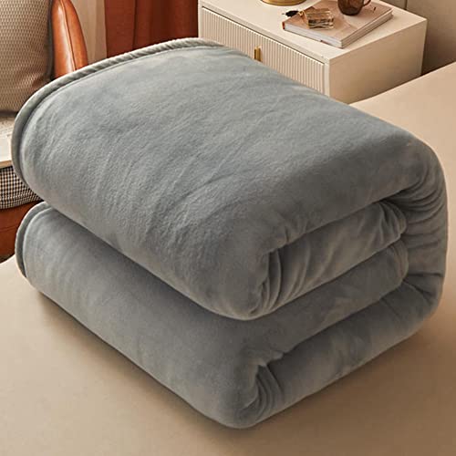 Premium Double-Sided Fleece Blanket - Ultra Soft Plush Fluffy Warm Cozy Bedding for All Seasons | Lightweight Travel Throw Blanket 150x200cm (Grey) - Perfect for Sofa, Bed, Office & Outdoor Use