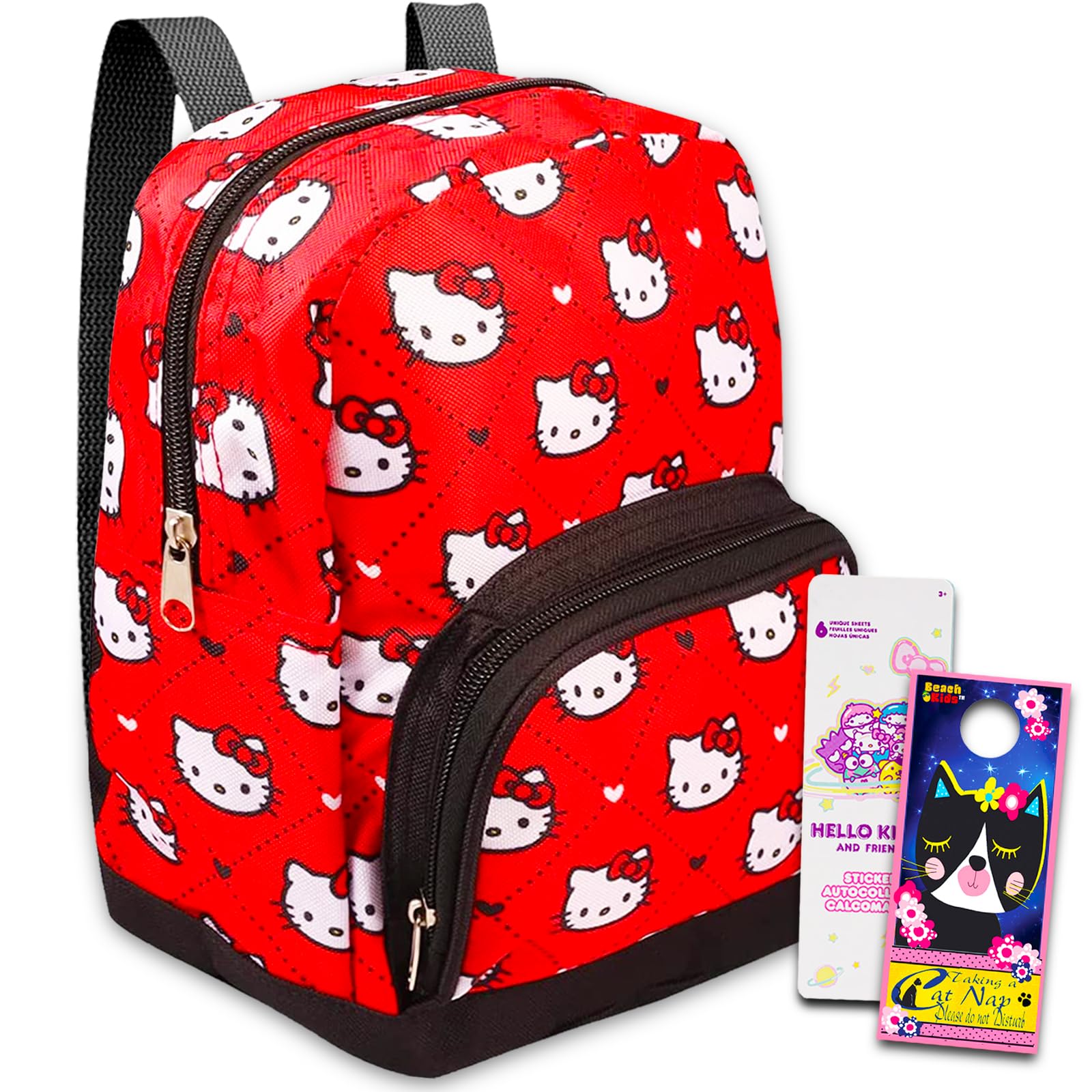 Hello Kitty Backpack for Girls & Toddlers - Cute Preschool Backpack with Mini Backpack & Stickers Set - Perfect for School, Daycare & Travel Accessories | Fast Forward New York