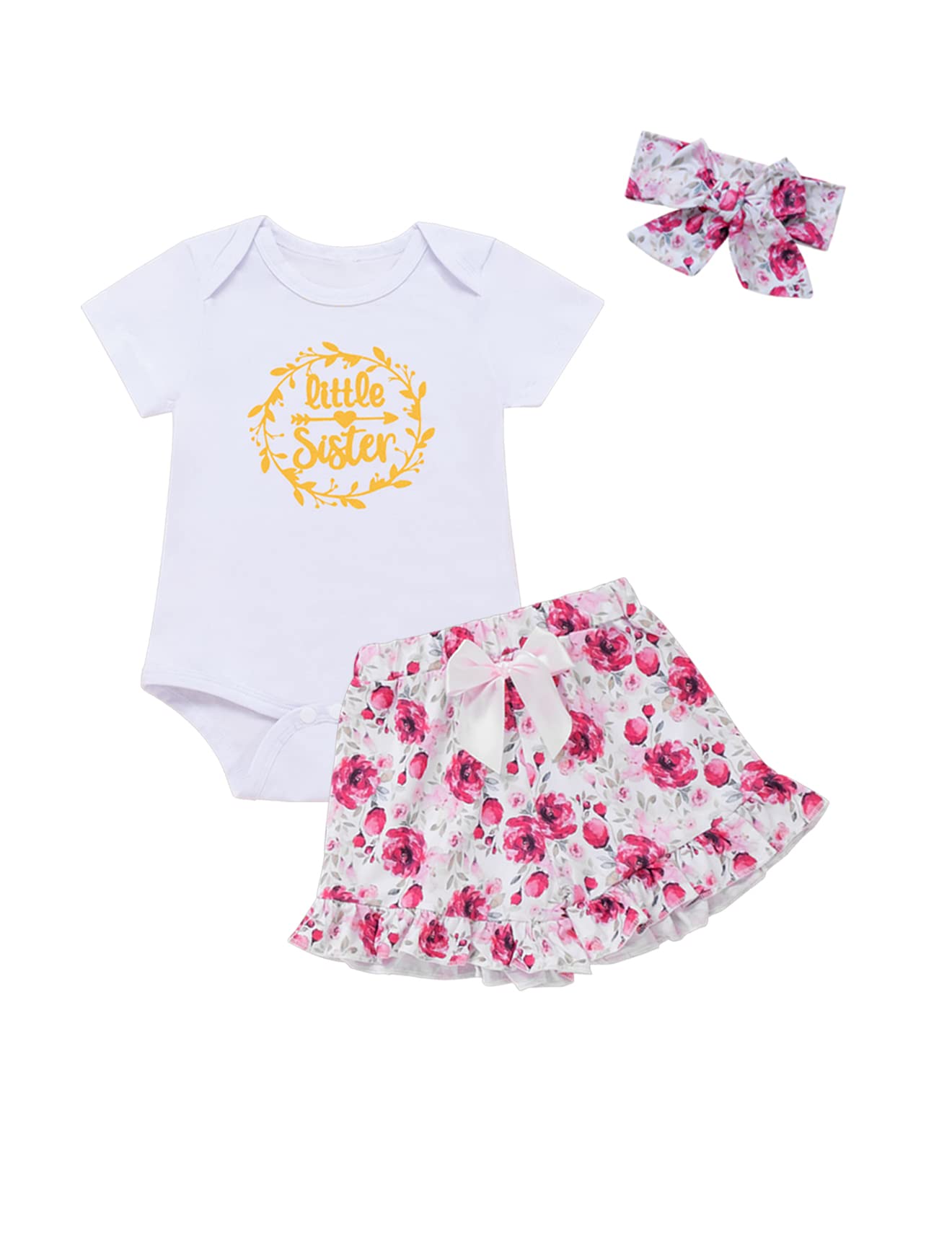 Newborn Baby Girl Clothes Set - Floral Romper & Shorts Outfit for Summer | Cute Infant Outfits for Playtime, Photos & Special Occasions