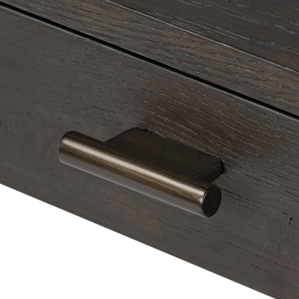 Premium Glenview Office Desk - Cracked Smoked Black Veneer Finish - Perfect for Home Office, Study Room & Workspace