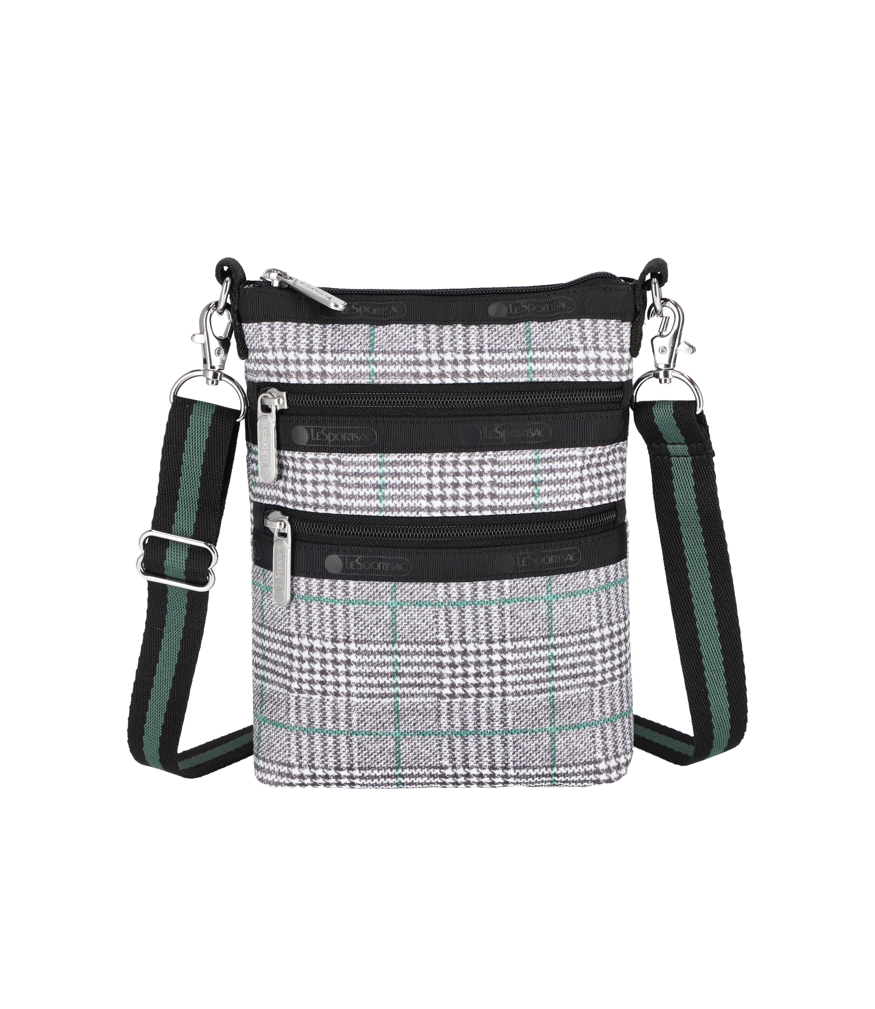 Gray/Green Check print