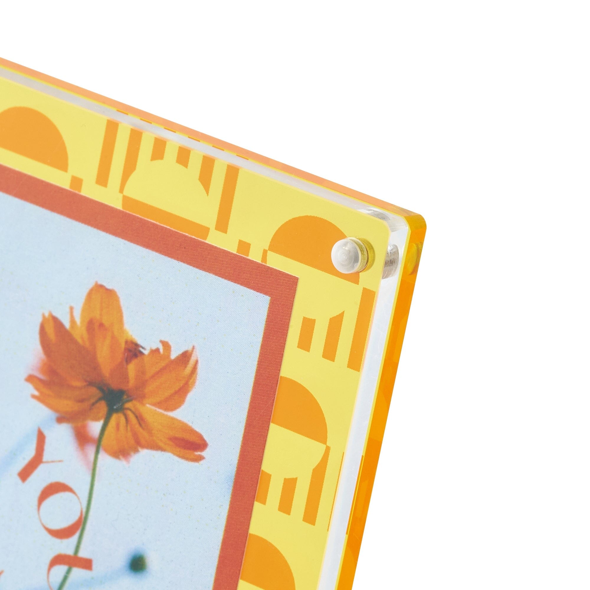 Vibrant Yellow Acrylic Mini Photo Frame - Perfect for Home Decor, Office Desk, and Gift Giving