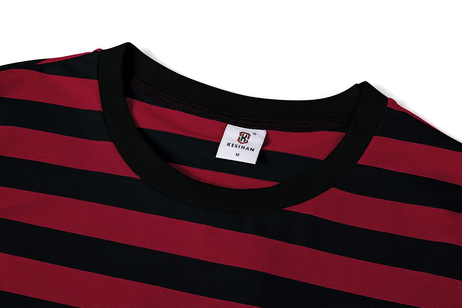 KESIHAN Men's Casual Striped Crewneck Long Sleeve T-Shirt - Basic Daily Work Tee for Office, Weekend & Outdoor Activities