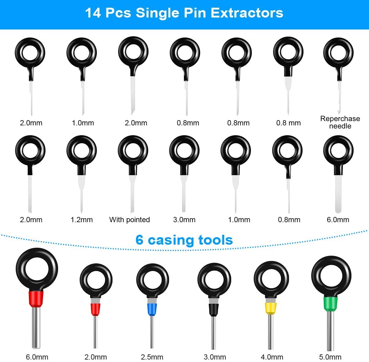109-Piece Terminal Removal Tool Kit - Car Harness Pin Extractor Set, Electrical Wire Connector Release Tool & Key Puller for Auto Repair - Waterproof Storage Case | Perfect for Mechanics, DIY Car Maintenance & Electrical Wiring Projects