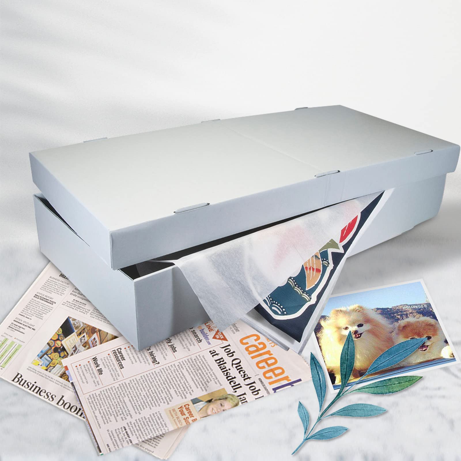 Lineco Under Bed Storage Bins - Large Capacity Archival Storage Box with Lid (40x18x6 Inch) for Wedding Dresses, Quilts, Gowns & Family Heirlooms | Perfect for Closet Organization, Seasonal Clothing Storage & Keepsake Protection