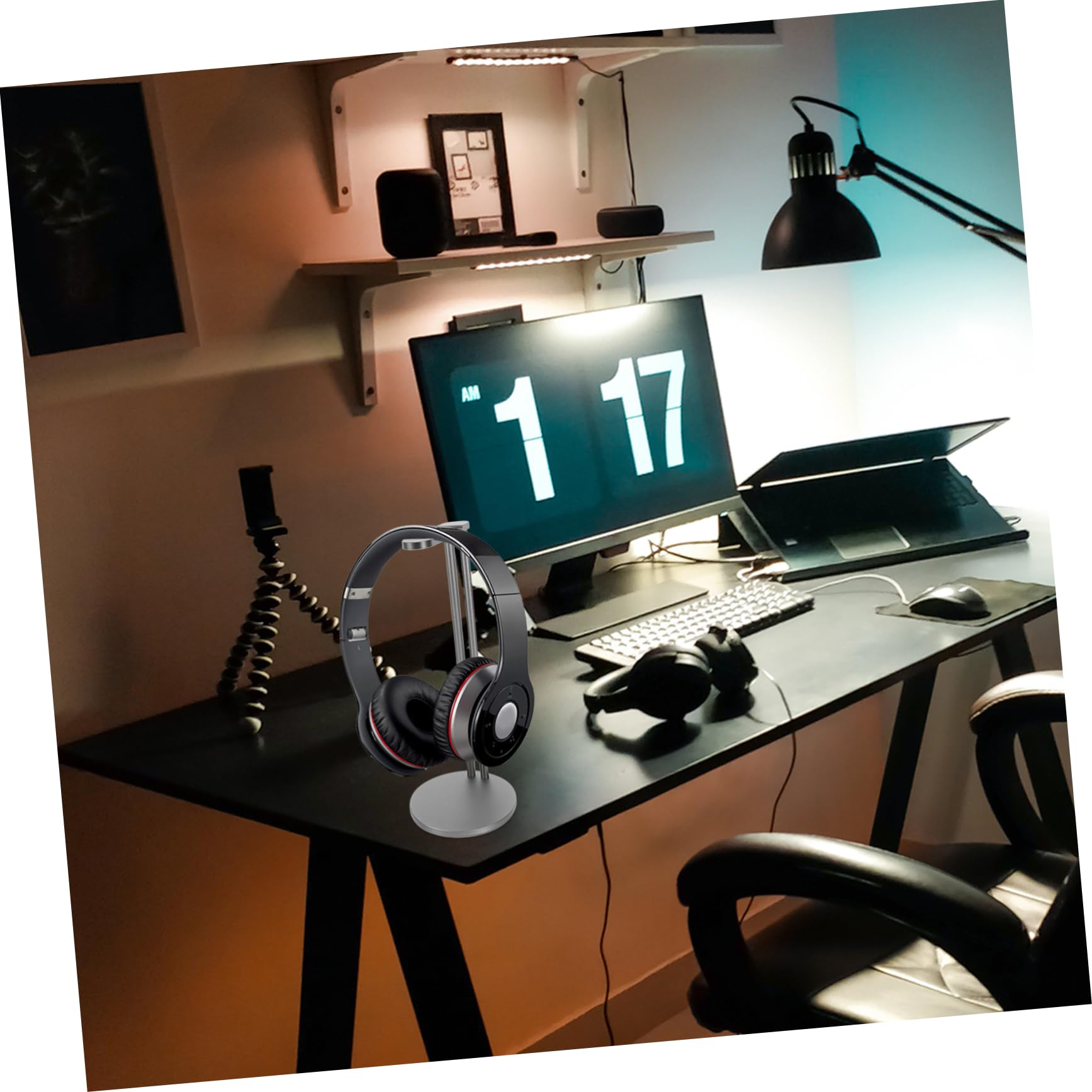 Alipis Gaming Headphone Stand - Adjustable Headset Holder with Non-Slip Base for Desk, Perfect for Gaming, Streaming & Office Use