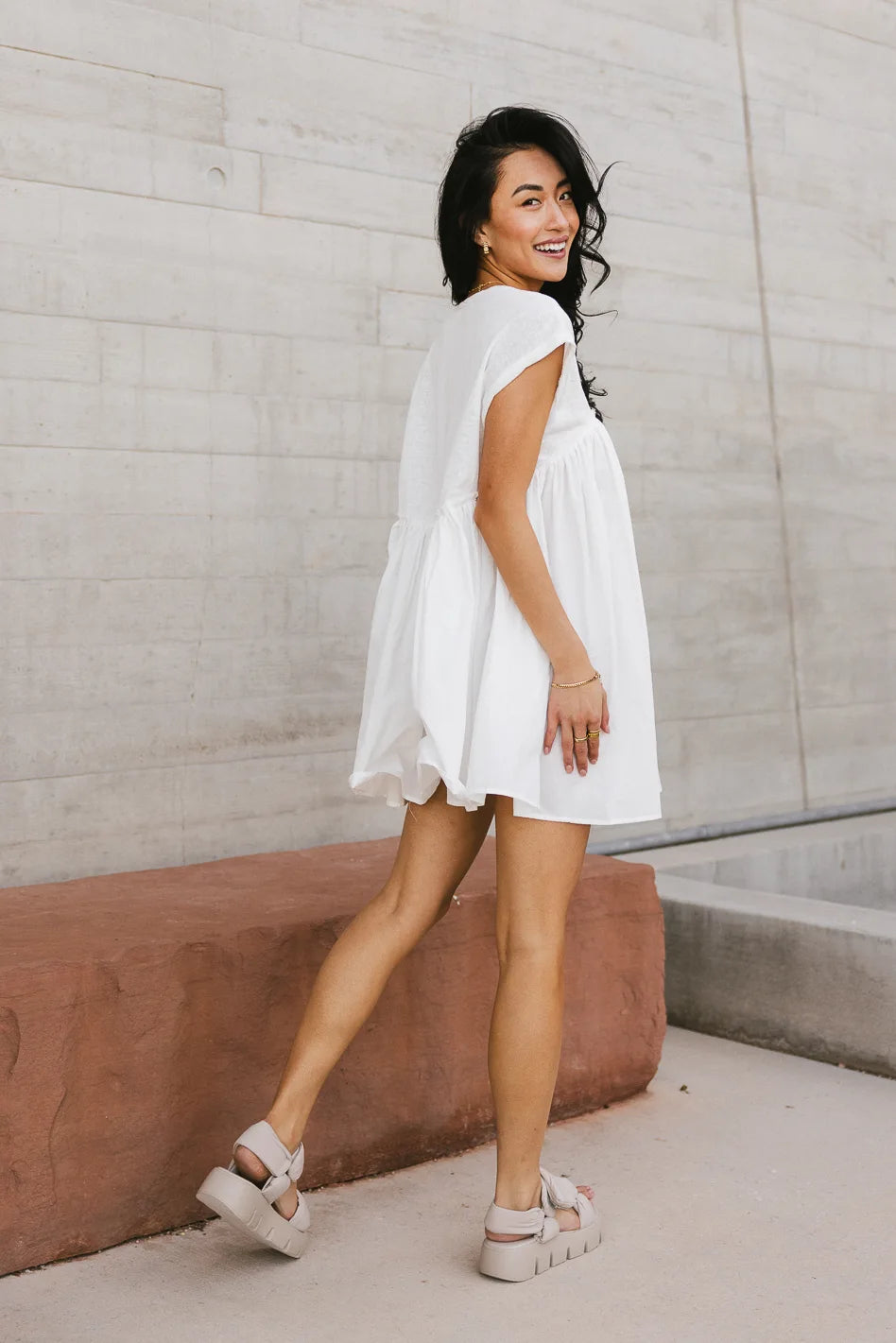 Livia Contrast Mini Dress in White | Elegant & Stylish Women's Summer Dress for Parties, Dates & Special Occasions | FINAL SALE
