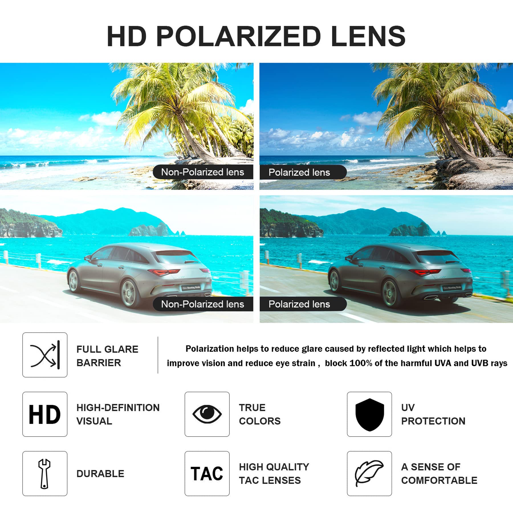 Pro Acme Polarized Sunglasses for Women & Men - Classic Round UV400 Protection, Lightweight TR90 Unbreakable Frame - Perfect for Driving, Fishing & Outdoor Activities