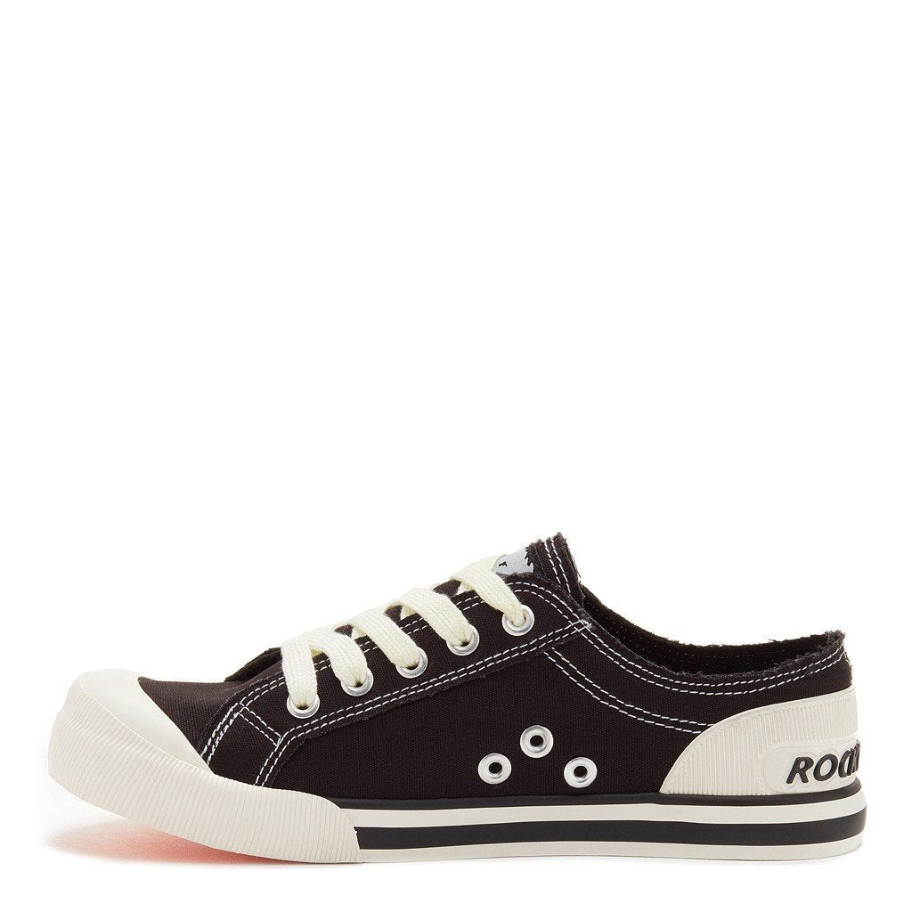 Jazzin Black Canvas Women's Sneakers - Comfortable Casual Shoes for Walking, Running & Everyday Wear - Trendy Street Style Fashion Sneakers for Women
