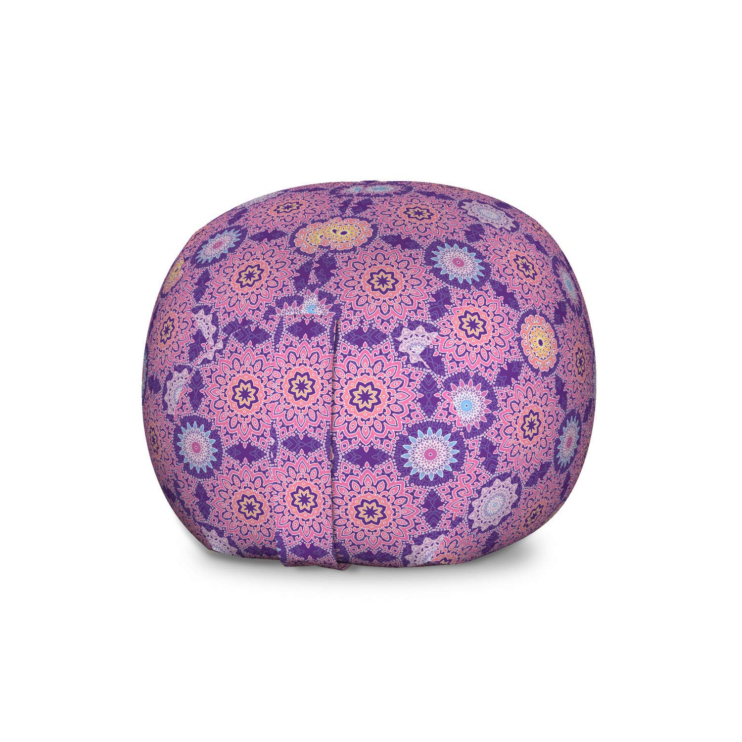 Ambesonne Ethnic Storage Toy Bag Chair - Oriental Traditional Feminine Design, Large Washable Stuffed Animal Organizer (Indigo & Multicolor) - Perfect for Kids' Room, Nursery, Playroom & Home Organization