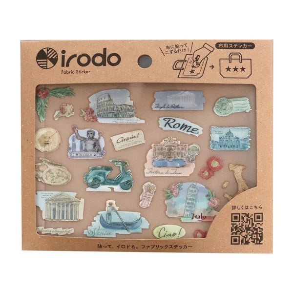 Premium Fabric Sticker Set - World Map & irodo Collection - DIY Scrapbooking, Journaling, and Home Decor Supplies for Creative Projects