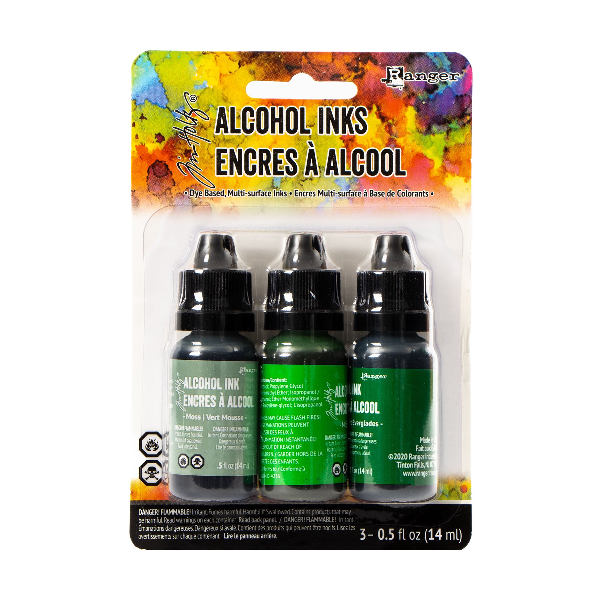 3 Pack Alcohol Inks Set - Mint & Green Spectrum Colors for DIY Crafts, Resin Art, and Glass Painting | Vibrant Alcohol-Based Dye for Artists and Hobbyists