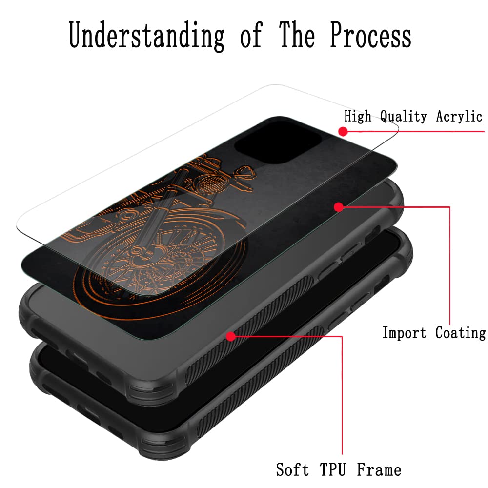 Premium Motorcycle Phone Case for iPhone 12 Pro Max - Soft TPU Anti-Slip Cover with 4-Corner Protection for Men & Women | Perfect for Biking, Outdoor Adventures & Daily Use