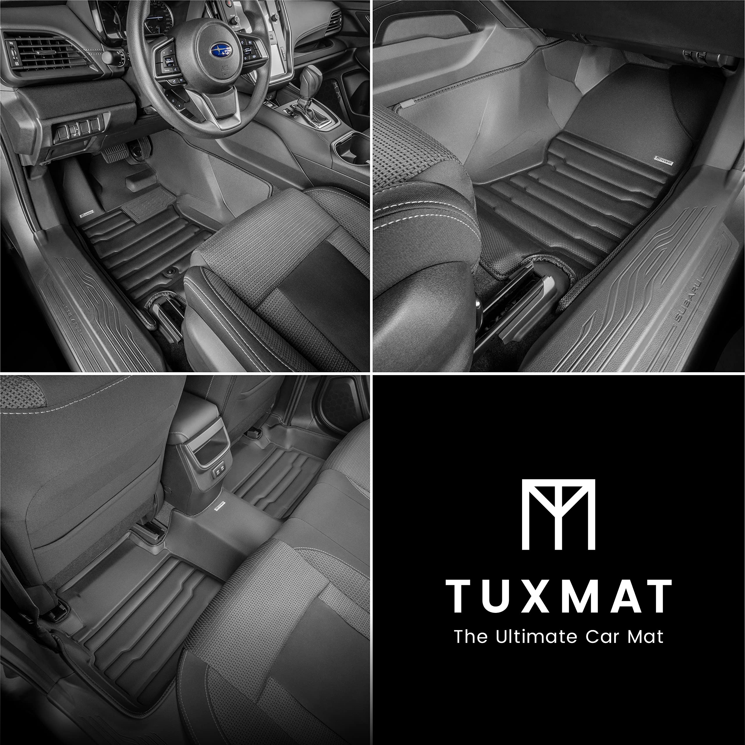TuxMat Custom All-Weather Floor Mats for Subaru Legacy 2020-2025 - Laser Measured Maximum Coverage Car Mats - Full Set Includes 1st & 2nd Row - Perfect for Winter Snow, Rain Protection & Daily Commuting