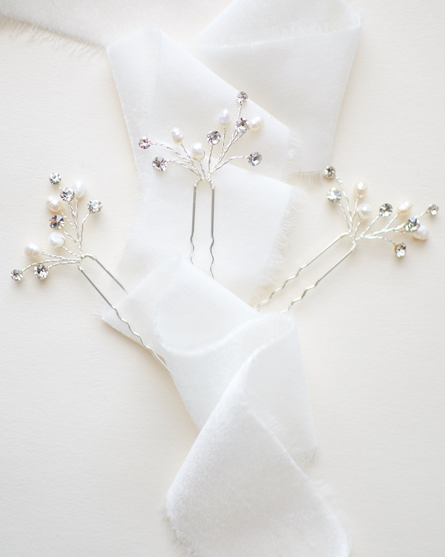 Freshwater Pearl Hair Pins for Women - Elegant Bridal Hair Accessories Set of 3 - Perfect for Weddings, Prom, Parties & Special Occasions