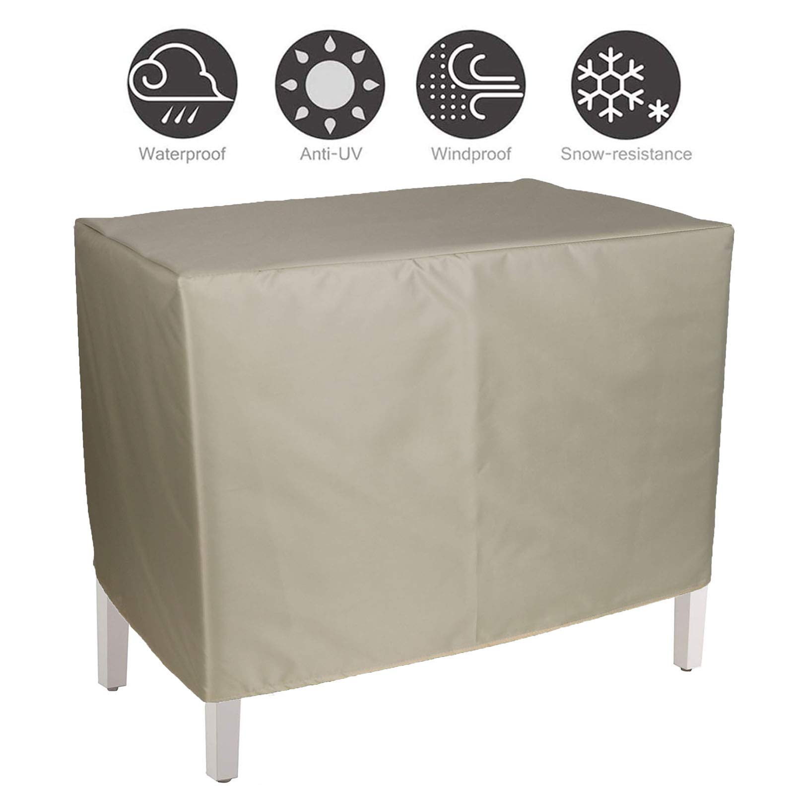 Waterproof 48x48x30in Heavy Duty 420D Oxford Cube Garden Furniture Covers - Outdoor Patio Table Covers for Rattan Furniture Sets, All-Weather Protection for Backyard, Deck, and Poolside Use