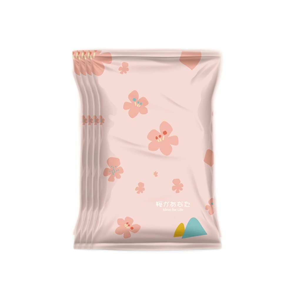 Vacuum Storage Bags for Clothes - 4-Pack Medium Space Saver Bags with Hand Pump | Compact Organizer for Travel, Seasonal Clothes & Bedding Storage | Pink (No Pump Included)