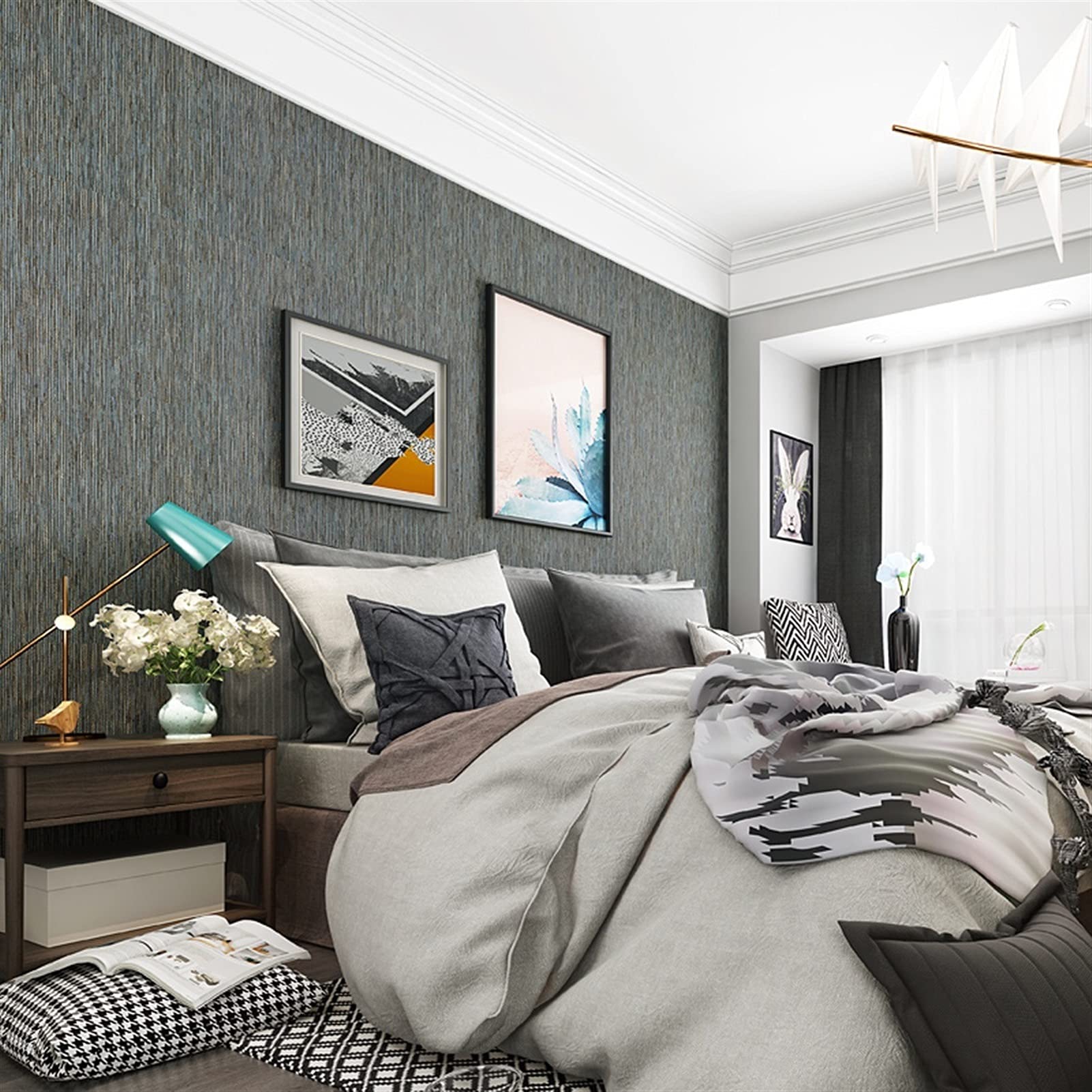Modern Minimalist Thick 3D Pinstripe Wallpaper - Seamless Peel & Stick for Bedroom, Living Room, Study, Restaurant, Hotel Decor | Waterproof & Easy to Install