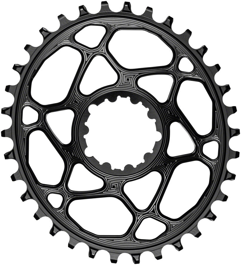 AbsoluteBLACK Oval Narrow Wide Chainring 34T - Direct Mount for 10/11/12 Speed Bikes - Lightweight Aluminum MTB Chainring for Enhanced Pedaling Efficiency - Perfect for Mountain Biking, Trail Riding & Off-Road Cycling