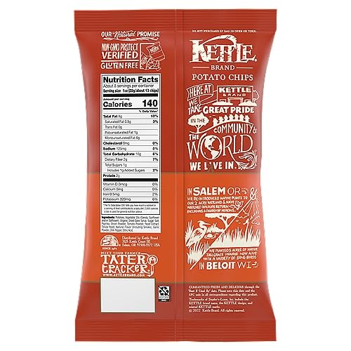 Kettle Brand Backyard BBQ Kettle Potato Chips - 7.5 Oz (3 Pack) | Crunchy Snack for Picnics, Parties & Game Day Snacking