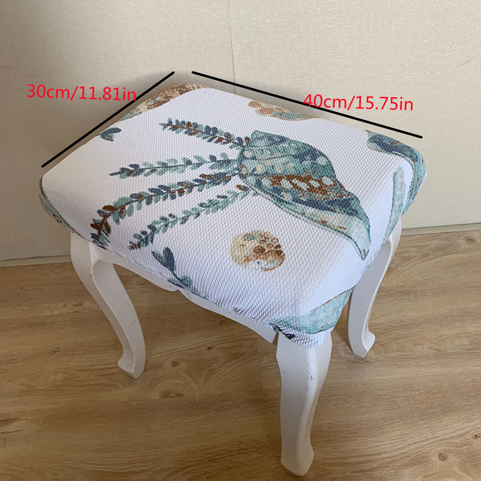 Elastic Rectangle Bar Stool Covers - Vanity & Counter Stool Seat Cushion Covers - Stretchable Square Foot Stool Covers for Dressing Chairs & Saddle Seats - Perfect for Home, Kitchen, Salon & Office Decor