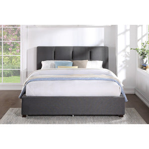 Graphite Full Platform Bed with Storage Footboard - Modern Bed Frame with Underbed Storage - Perfect for Small Bedrooms & Guest Rooms