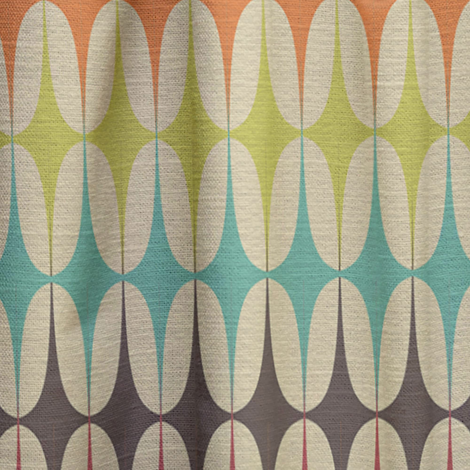 DesignQ Abstract Retro Geometric Pattern Thermal Insulated Curtains - Single Panel 52x120 Inches - Blackout Drapes for Bedroom & Living Room - Perfect for Modern Home Decor & Sun Protection