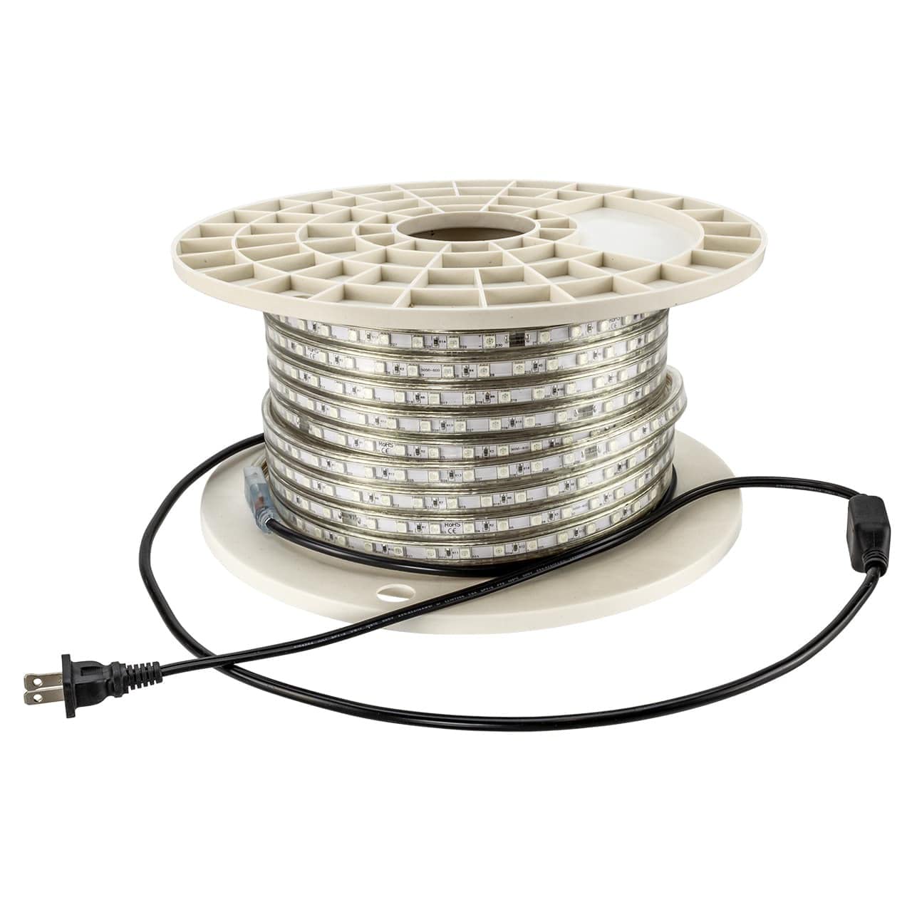 Green LED Strip Light 120V High Output SMD 3528 - 148ft Flexible RGB Lighting for Home Decor, Bedroom, Kitchen, Party & Outdoor Use