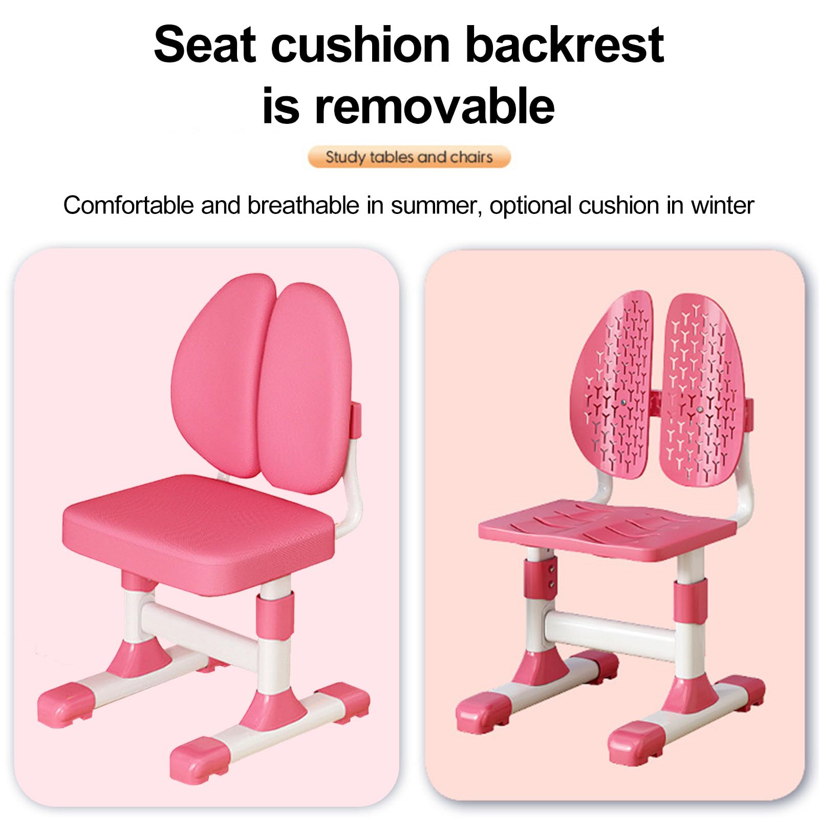 Adjustable Kids Study Table and Chair Set - Pink Art Desk with Large Writing Board, Bookshelf & Drawer for Girls Bedroom | Perfect for Homework, Drawing & Reading Activities