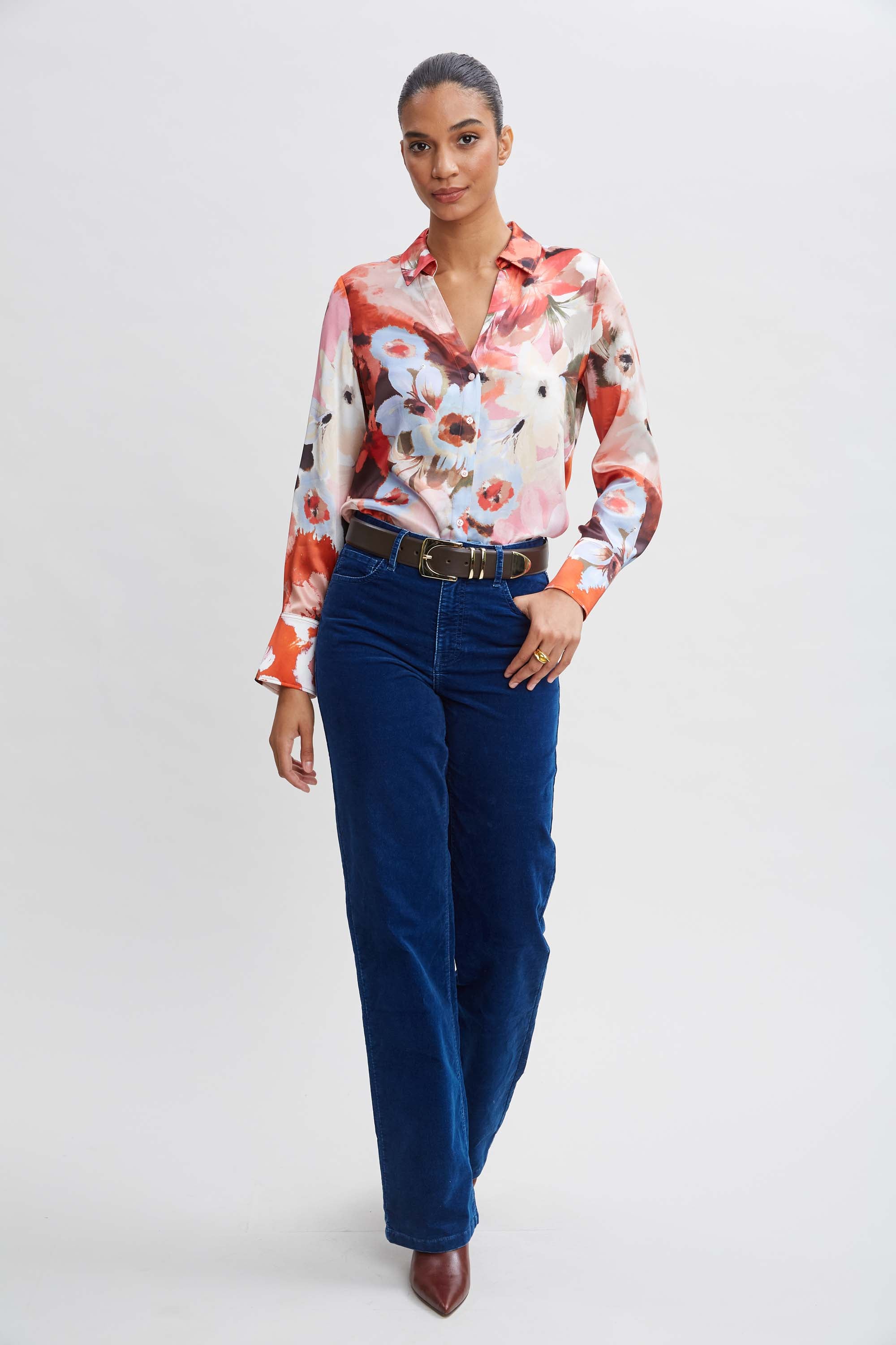 Silk Satin Wintergarden Shirt for Women - Elegant Long Sleeve Blouse for Office, Party & Date Night - Soft & Comfortable Formal Wear