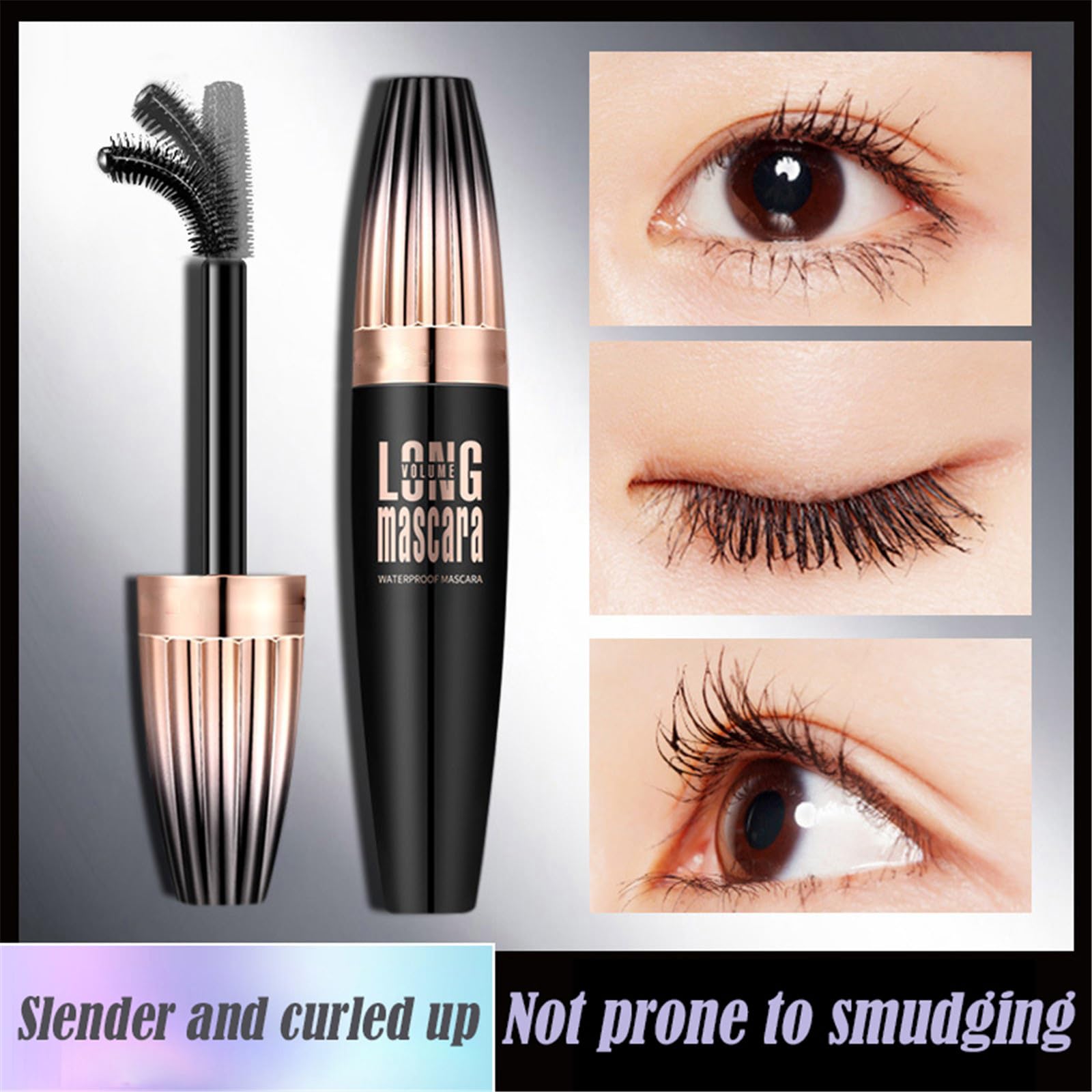 4D Silk Fiber Lash Mascara Waterproof - Volumizing & Lengthening Black Mascara for Plump, Enlarged Eyelashes | Long Lasting Liquid Lash Extensions | Perfect for Daily Wear, Special Occasions & Makeup Lovers