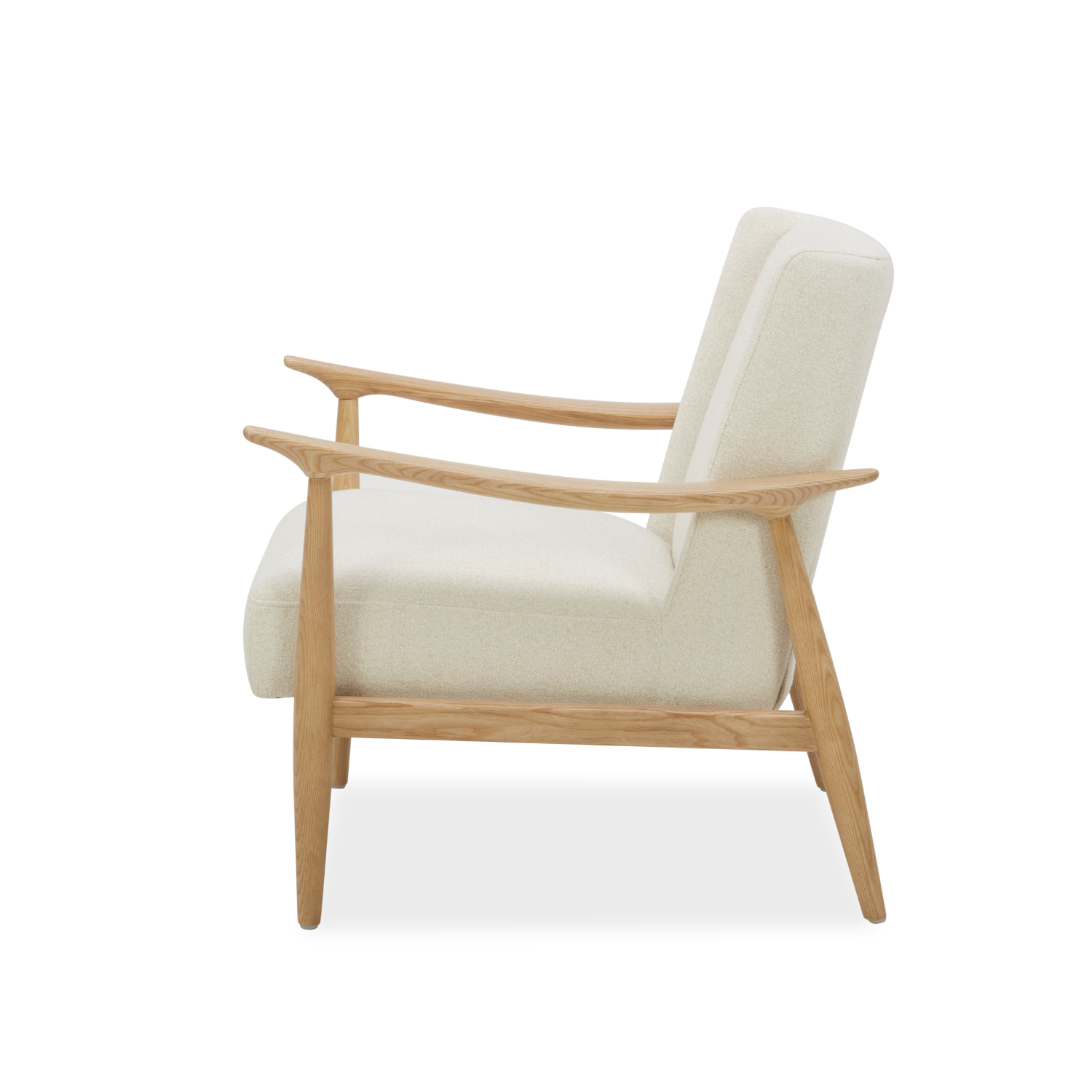 Nevis Lounge Chair - Mellow Ivory | Modern Accent Chair for Living Room, Bedroom & Office | Comfortable Upholstered Armchair with Soft Fabric