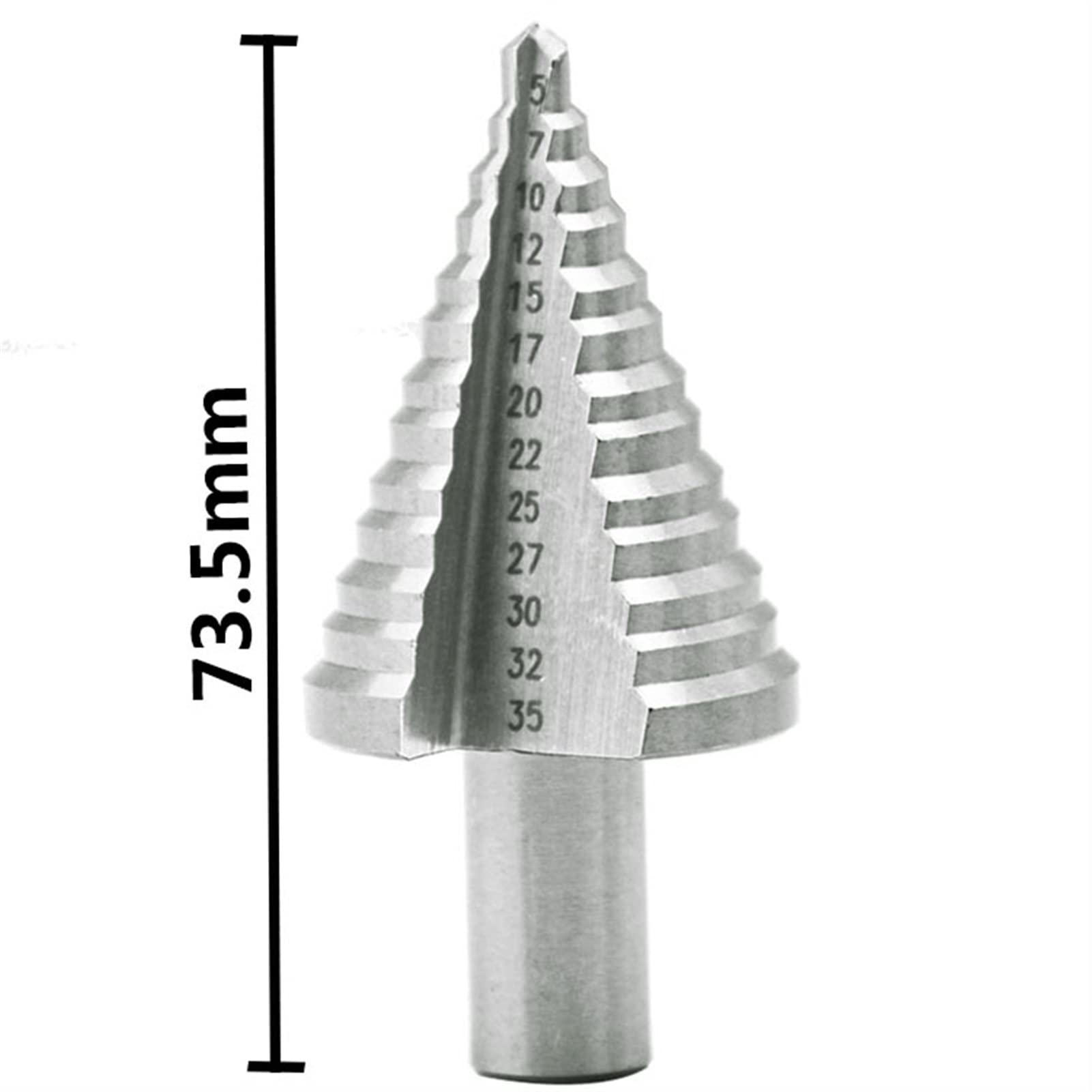5-35mm High Speed Steel Step Drill Bit for Metal, Wood & Conduit - HSS 4241 Industrial Power Tool Accessory - Perfect for DIY, Construction & Plumbing Projects