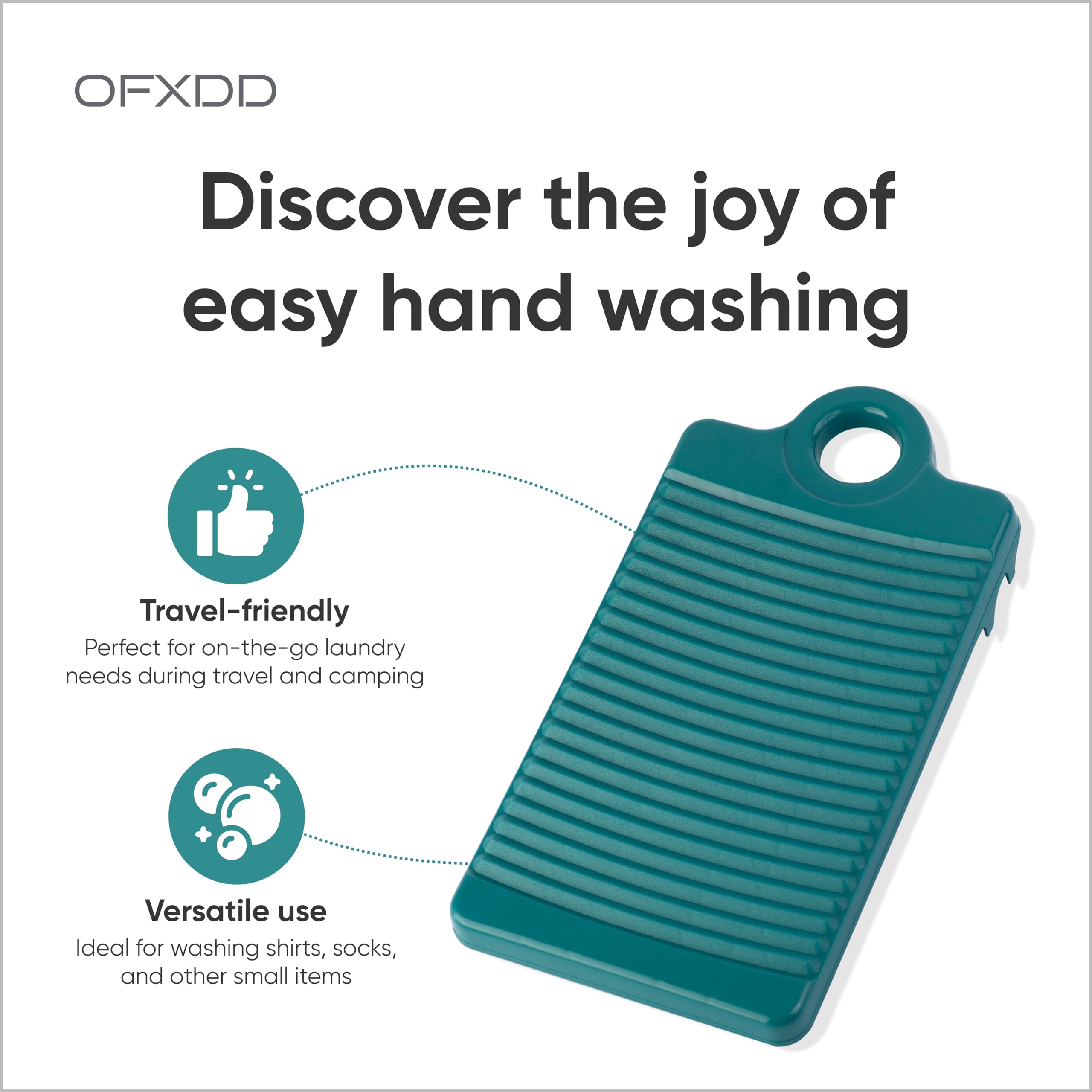 Portable Mini Washboard for Hand Washing Clothes - Non-Slip Plastic Laundry Board for Shirts, Socks & Delicates - Perfect for Household Use, Travel & Camping (Ideal for Off-Grid Living & Emergency Preparedness)