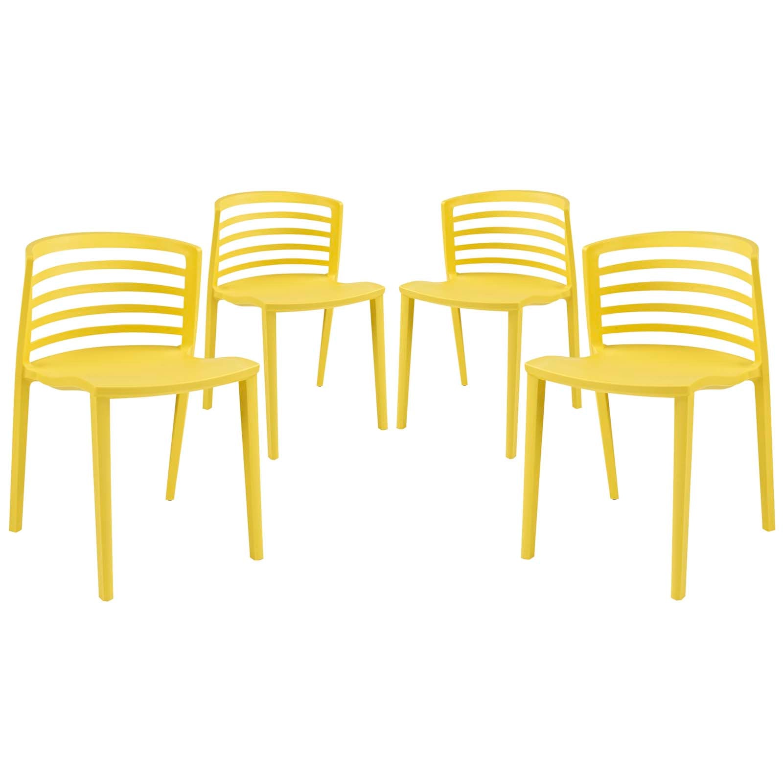 Stylish Curvy Dining Chairs Set of 4 - Modern Comfortable Kitchen Seating for Home & Restaurant Use