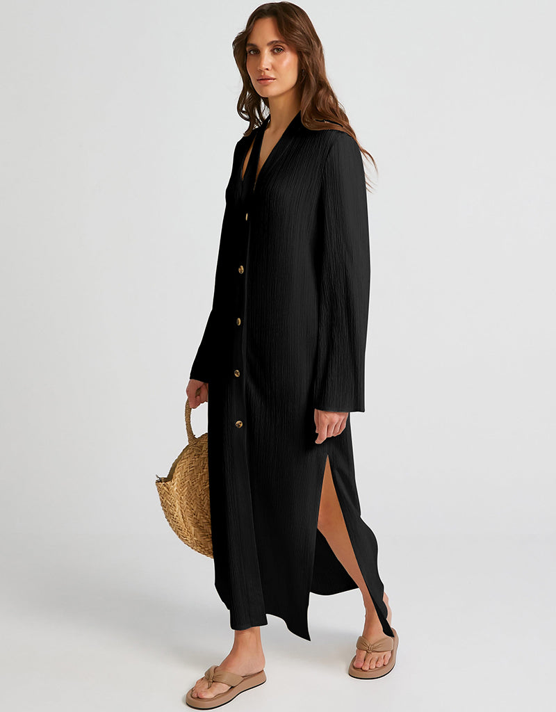 Elegant Black Designer Maxi Dress for Women - Perfect for Evening Parties, Weddings & Special Occasions