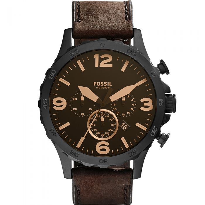 Fossil Nate JR1487 Chronograph Watch for Men - Stylish Analog Quartz Chronograph with Date Window - Perfect for Casual, Business & Everyday Wear