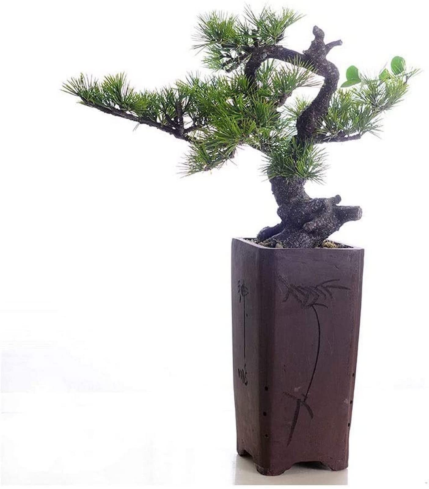 Realistic Artificial Bonsai Tree - Japanese Pine Fake Plant for Home & Office Decor, Desktop Display Potted Houseplant - Perfect for Living Room, Bedroom, Office Desk & Gift Giving