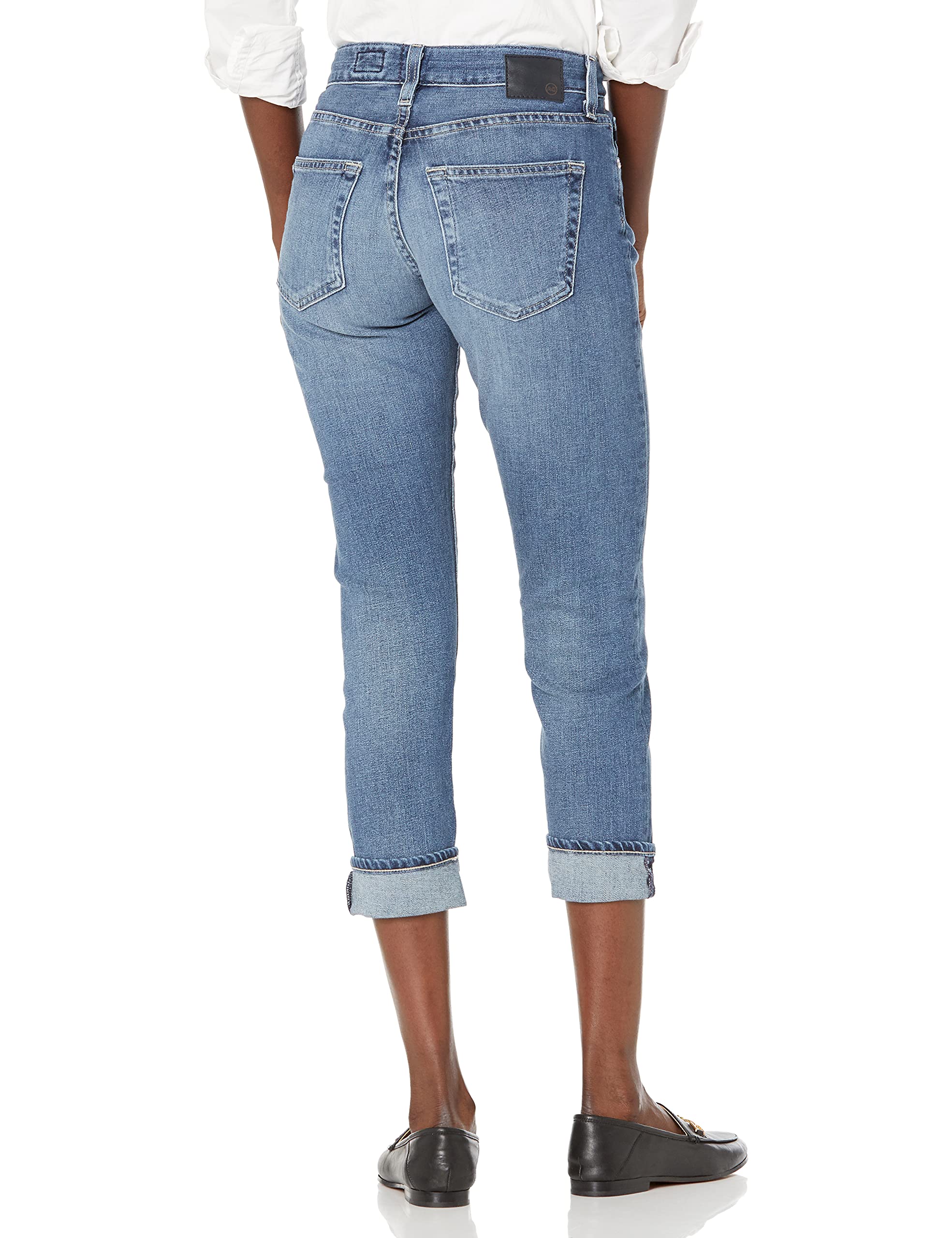 AG Adriano Goldschmied Women's Ex-Boyfriend Jeans - High Waist Distressed Denim Pants for Casual Outfits & Weekend Wear
