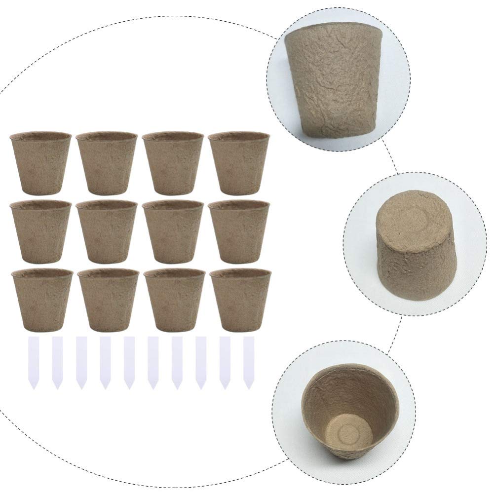 DOITOOL 110pcs Biodegradable Peat Pots for Seedlings - Disposable Nursery Pots, Plant Starter Pots, Garden Germination Kit for Vegetables, Herbs & Flowers - Perfect for Indoor/Outdoor Gardening & Transplanting