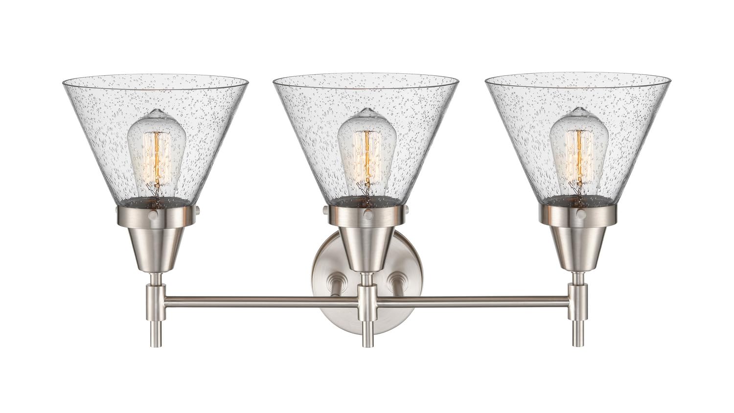 Innovations 447-3W-SN-G44-LED Bathroom Vanity Light Fixture - Pewter, Nickel & Silver Finish LED Lighting for Modern Bathroom Renovation | Perfect for Vanity Mirror, Sink Area & Makeup Station