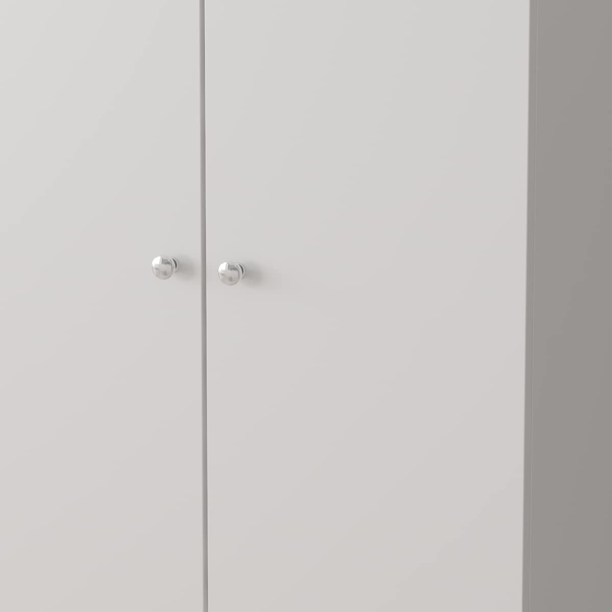 AIEGLE 8-Tier Tall Shoe Rack with Doors & Wheels - White Wooden Shoe Storage Cabinet for Entryway (23.6