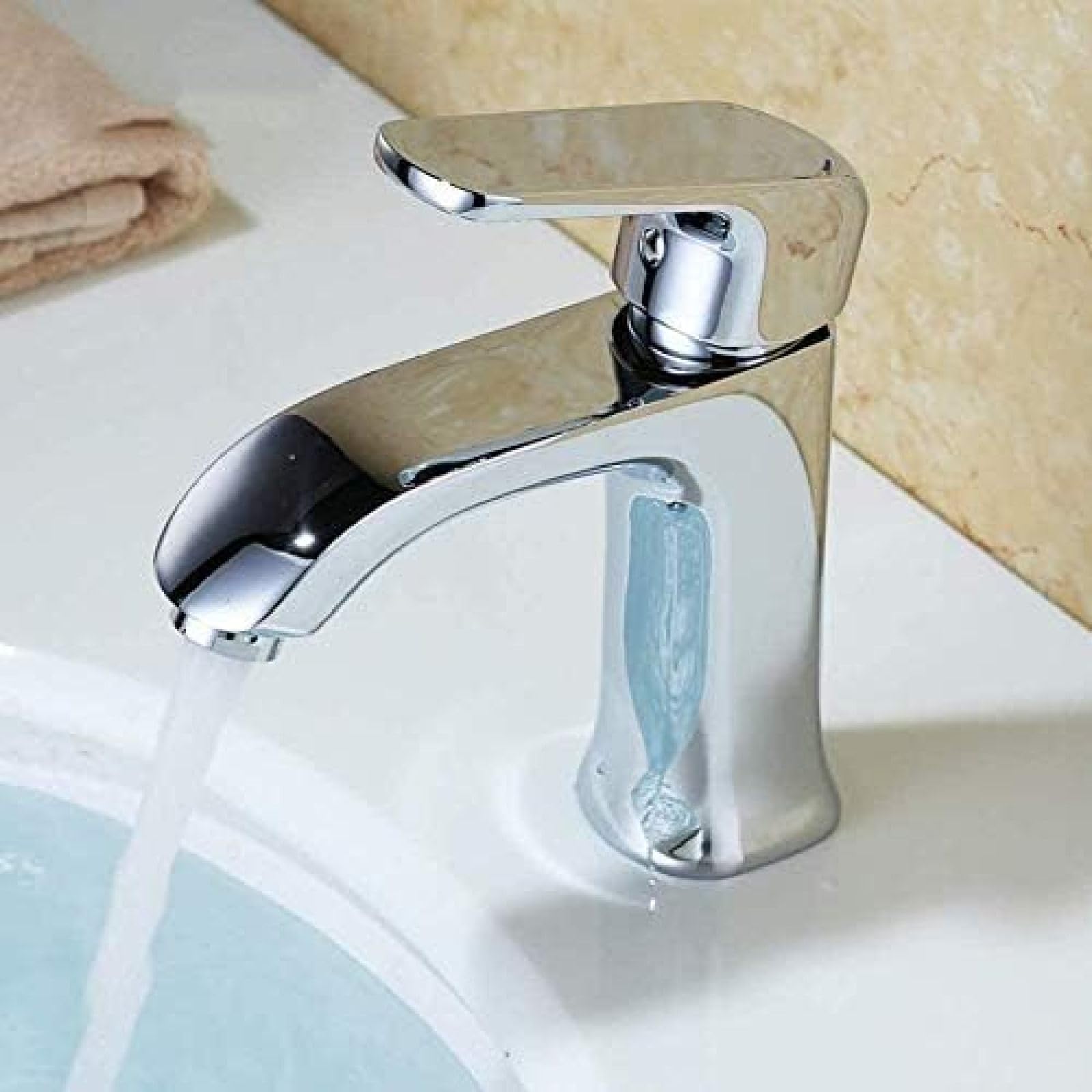 CRJUS Solid Brass Kitchen Faucet with Hot and Cold Water Mixer - Modern Sink Tap for Kitchen and Bathroom, Perfect for Cooking, Washing Dishes & Handwashing