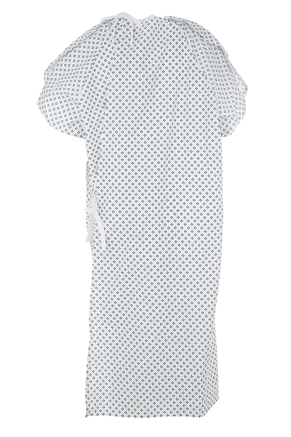 Premium Patient IV Sleeves Hospital Gown with Telemetry Pocket - Angle Back Overlap Design, Raspberry Grey Diamonds (1 Pack) | Comfortable Medical Wear for Hospital, Surgery & Home Care