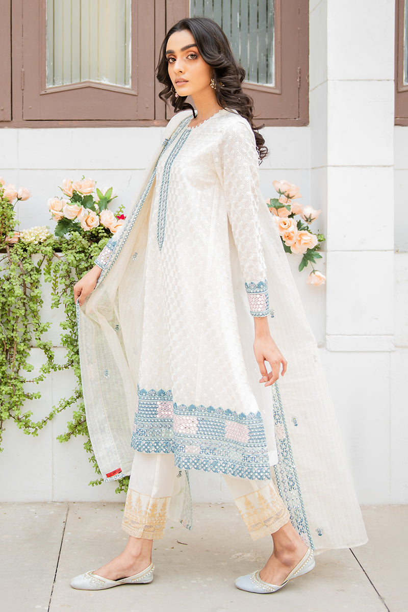 MAHTAB 2PC Set (Embroidered Shirt & Dupatta) - Traditional Pakistani/Indian Outfit for Weddings, Parties & Festivals