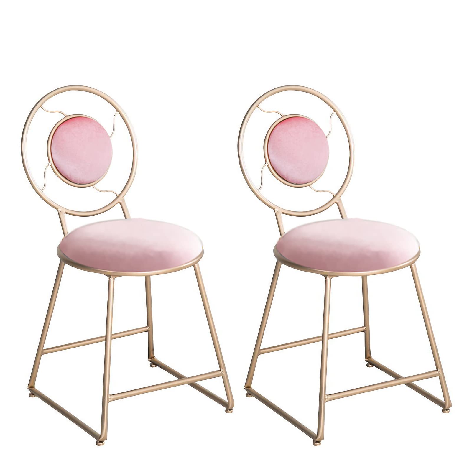 Modern Dining Chairs Set of 2 - Upholstered Fabric Armless Side Chairs with Sturdy Metal Legs & Iron Art Back Design for Kitchen, Cafe, Living Room & Bedroom | Perfect for Small Spaces, Breakfast Nooks & Contemporary Dining Areas