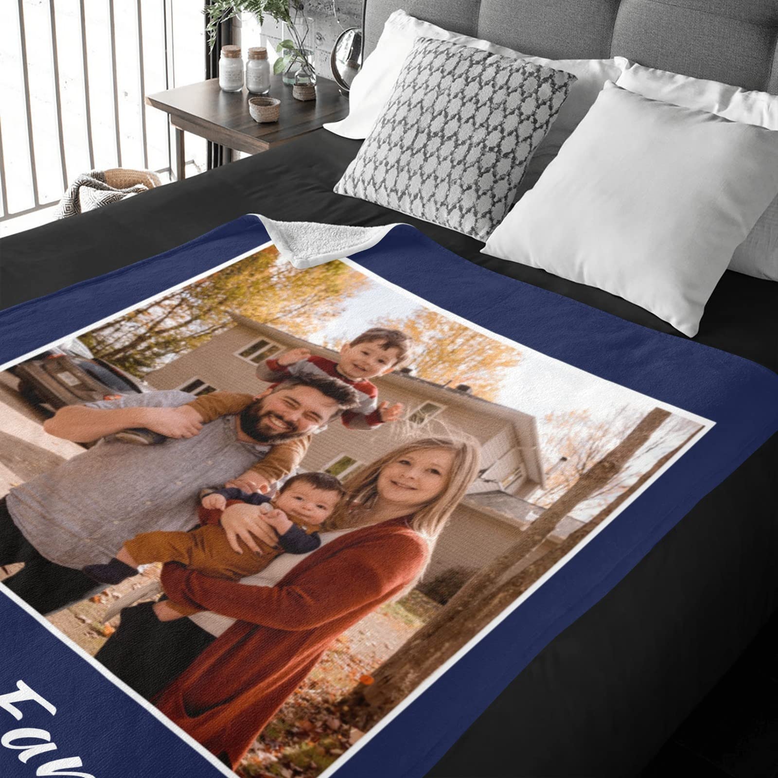 Custom Photo Blanket - Personalized Picture Blanket with Your Design - Perfect Gift for Christmas, Birthday, Anniversary, Mother's Day & Father's Day - Cozy Home Decor, Romantic Keepsake & Thoughtful Present