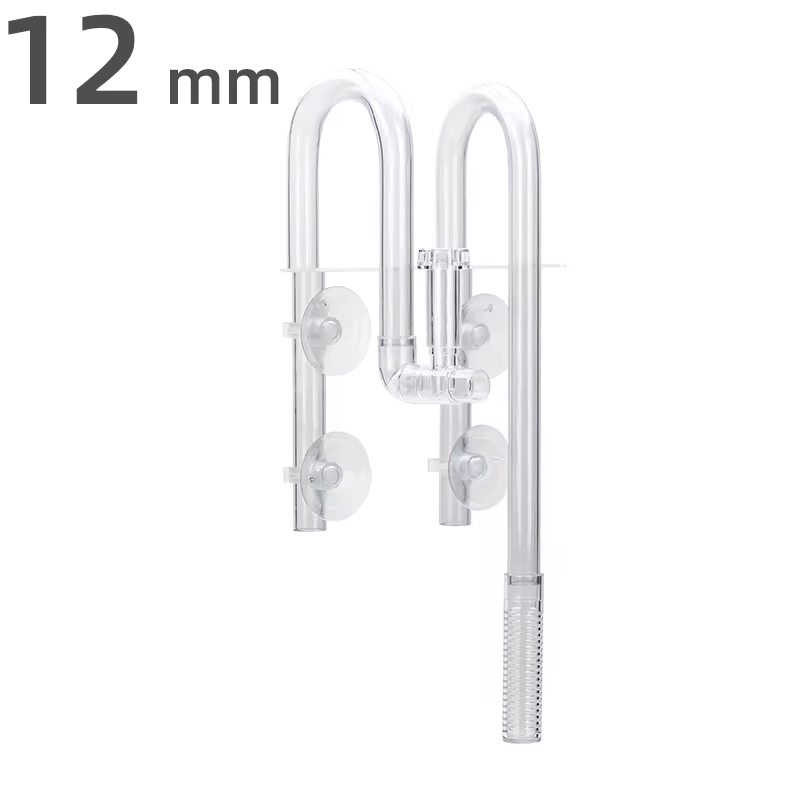 AQUAPRO 12mm/16mm Plastic Skimmer Outflow & Inflow with Suction Cups - Perfect for Aquarium, Pond, and Water Garden Filtration Systems