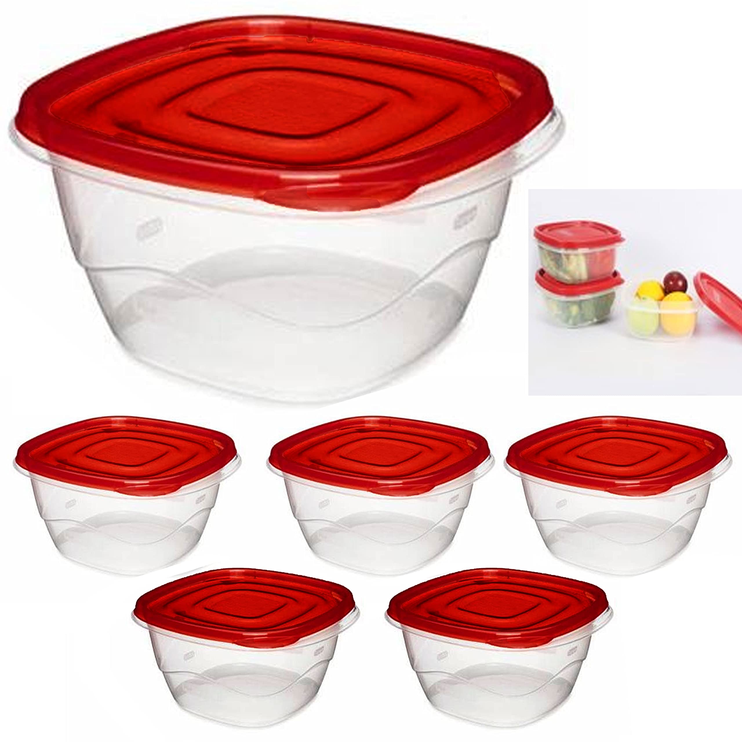 6 Large BPA-Free Reusable Food Storage Containers (1200ml) - Microwave, Freezer & Meal Prep Safe | Ideal for Leftovers, Lunches & Bulk Cooking